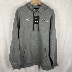 Authentic Puma Mens BMW MMS Ess+ Fleece‎ Hoodie Size XL Grey Heather NWT